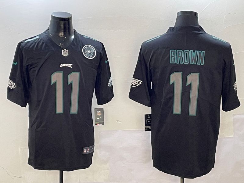 Men Philadelphia Eagles #11 Brown 2025 Nike Fashion Impact Black Limited NFL Jersey style 4